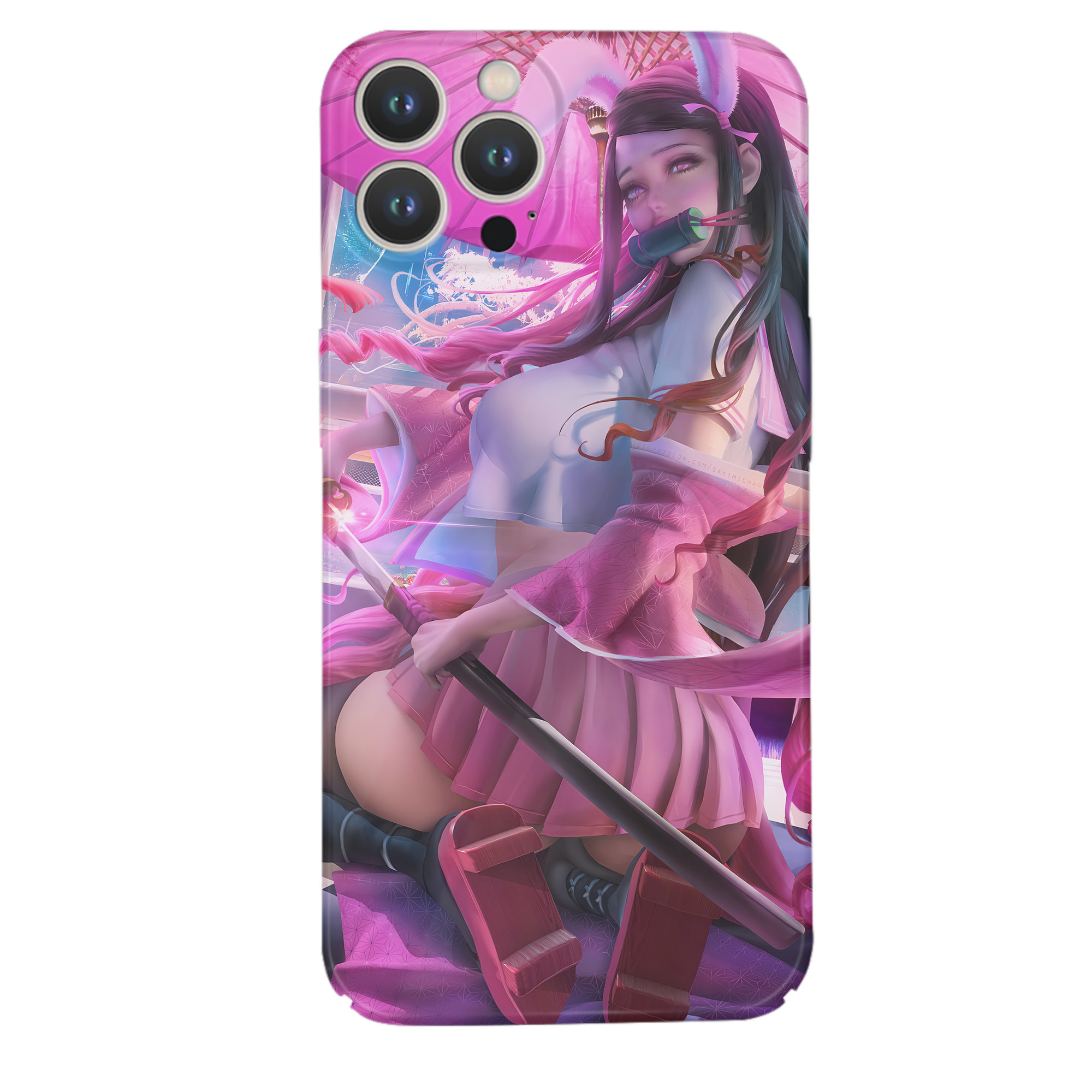 （画像用） 鬼滅の刃（きめつのやいば）竈門 禰󠄀豆子／かまど ねずこ Kamado Nezuko 【iPhone 14シリーズ対応】ハードケース